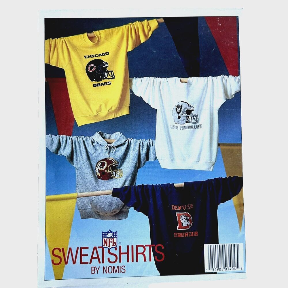 Bundle of NFL Team Sweatshirts Counted Cross Stitch Booklet & Waste Canvas